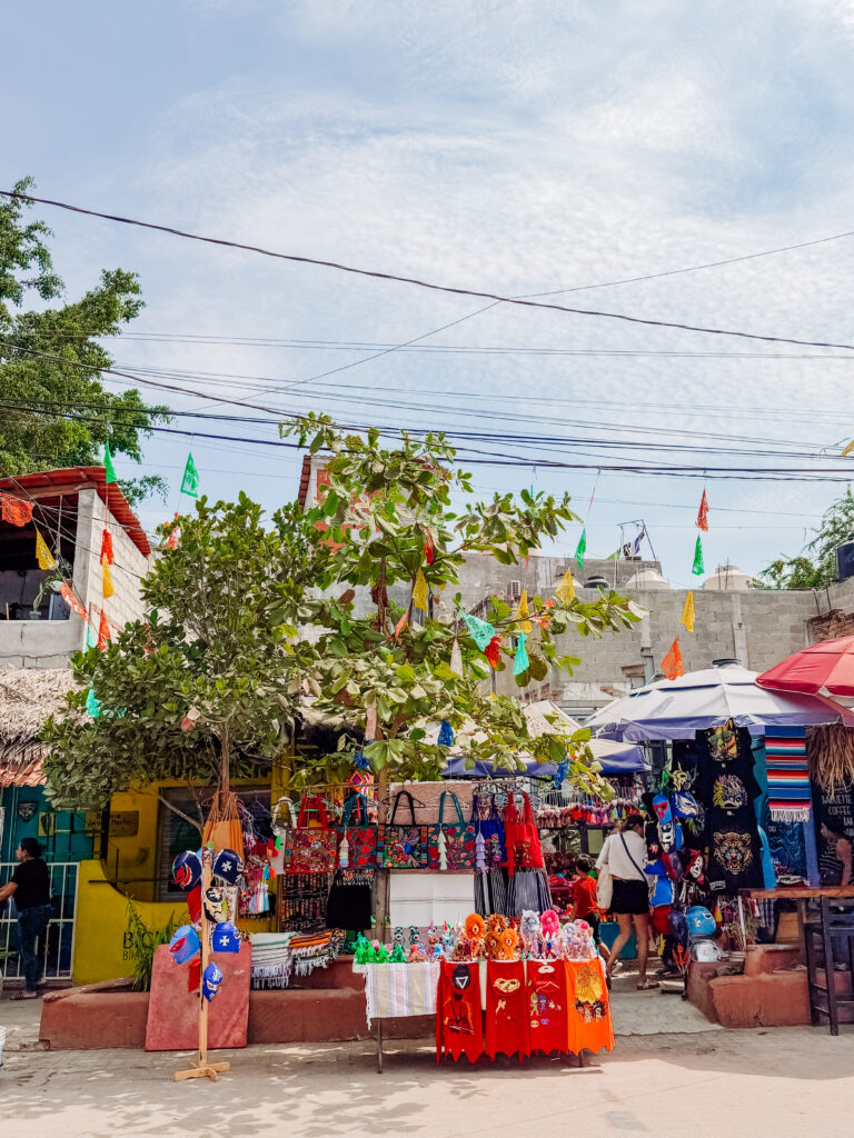 market stalls in san pancho mexico