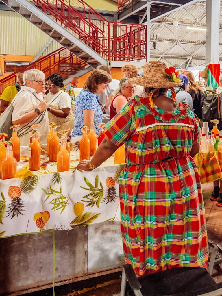 the grand marche market in martinique is full of interesting scenes and things to buy