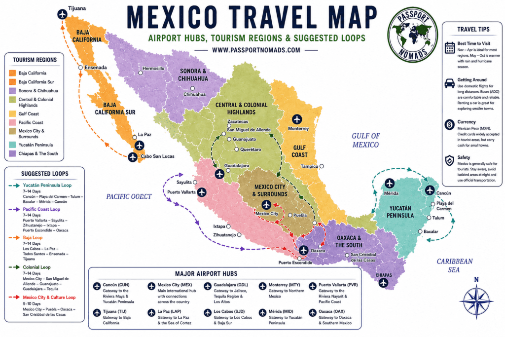 Mexico travel guide map