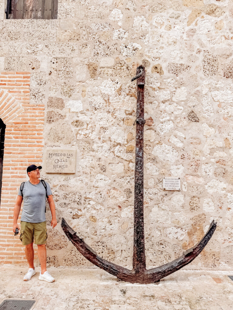 mike with the old anchor in santo domingo dominican republic