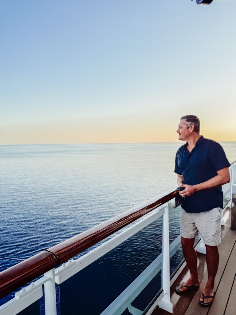 mike in casual evening wear on msc cruise