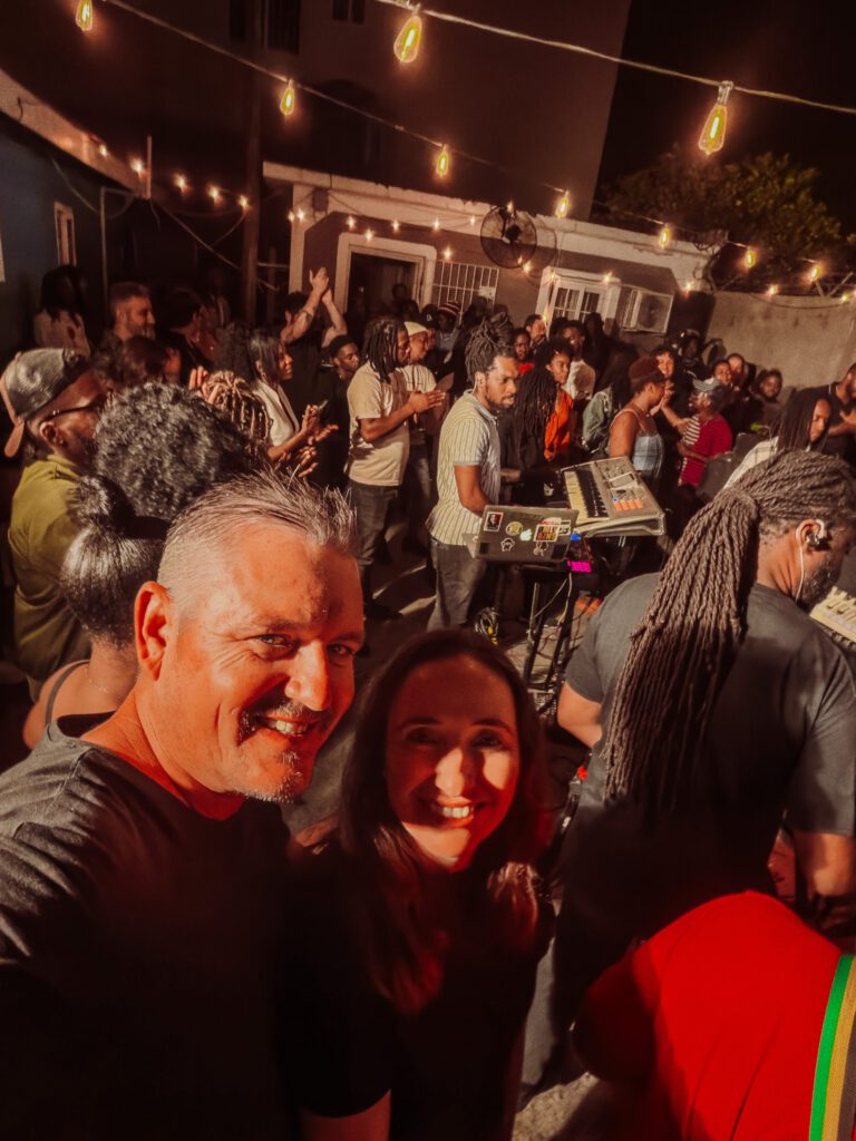 mike and kelly at the compound tuesday service in kingston jamiaca
