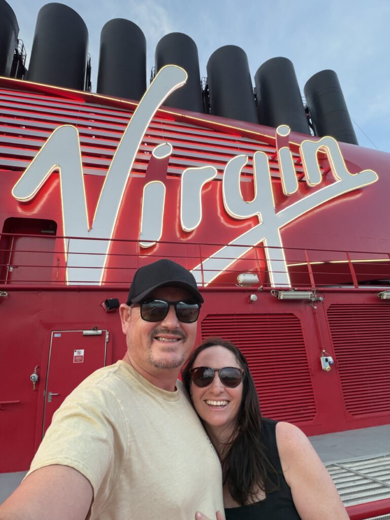 mike and kelly on our virgin voyages caribbean cruise