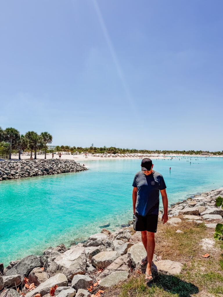 mike walking around ocean cay bahamas