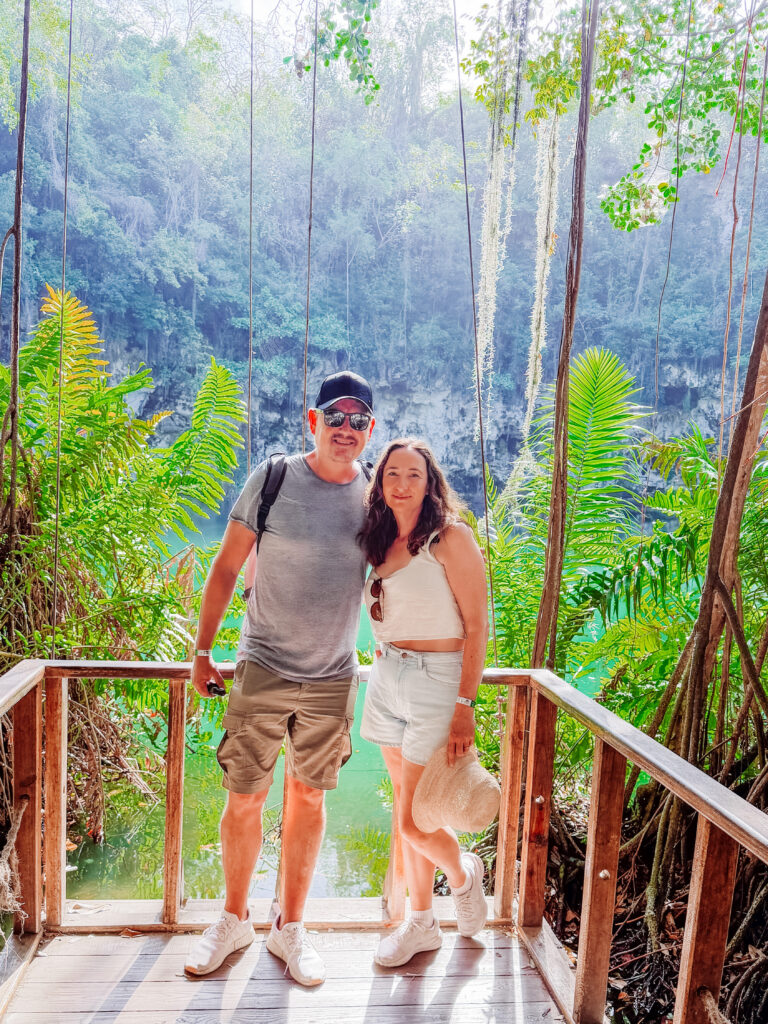 mike and kelly at the three eyes national park in santo domingo