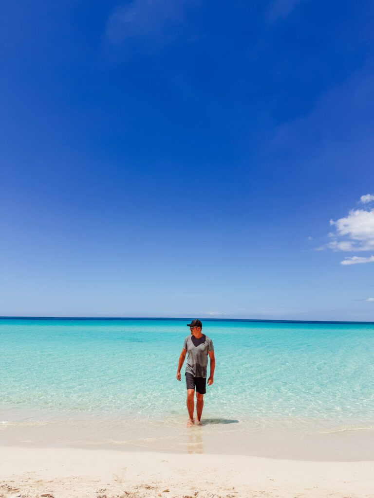 mike on the beautiul seven mile beach in negril
