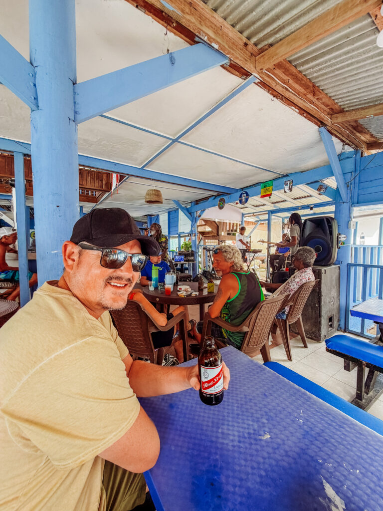 listening to live music in the boat bar on negril beach jamaica