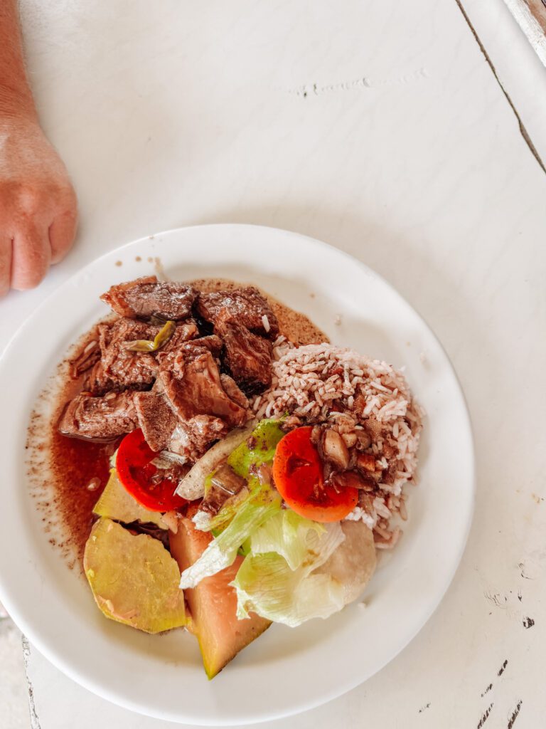 best local lunch at miss jeans in negril