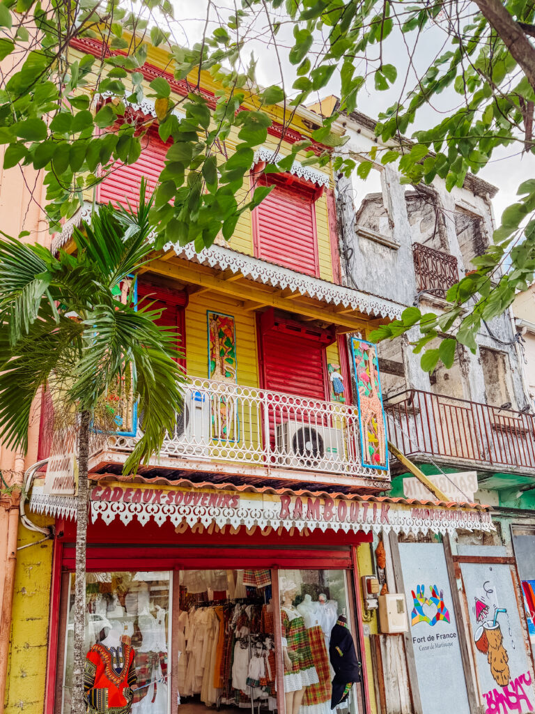 colourful shops in martinique