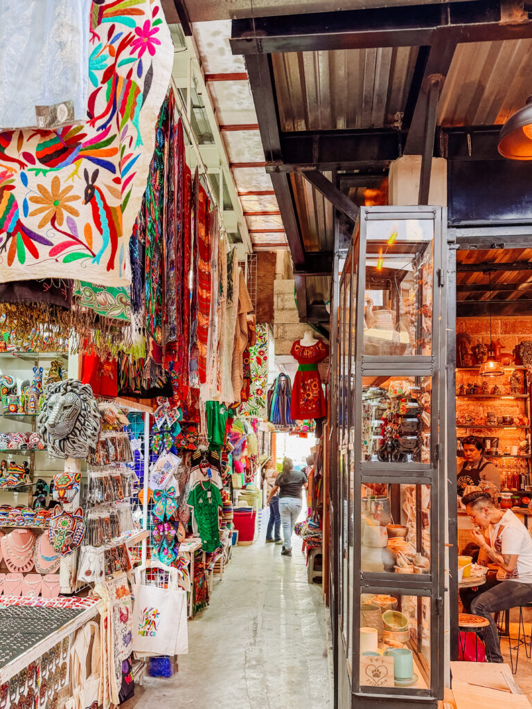 colourful souvenirs in mexico city market