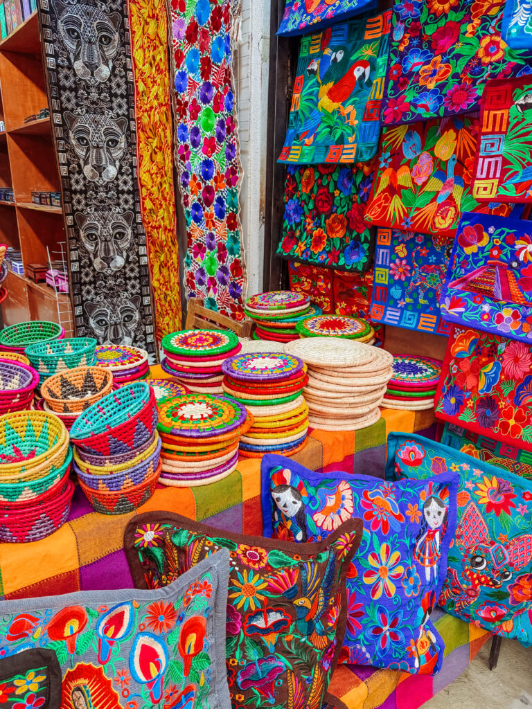 colourful souvenirs in mexico city market