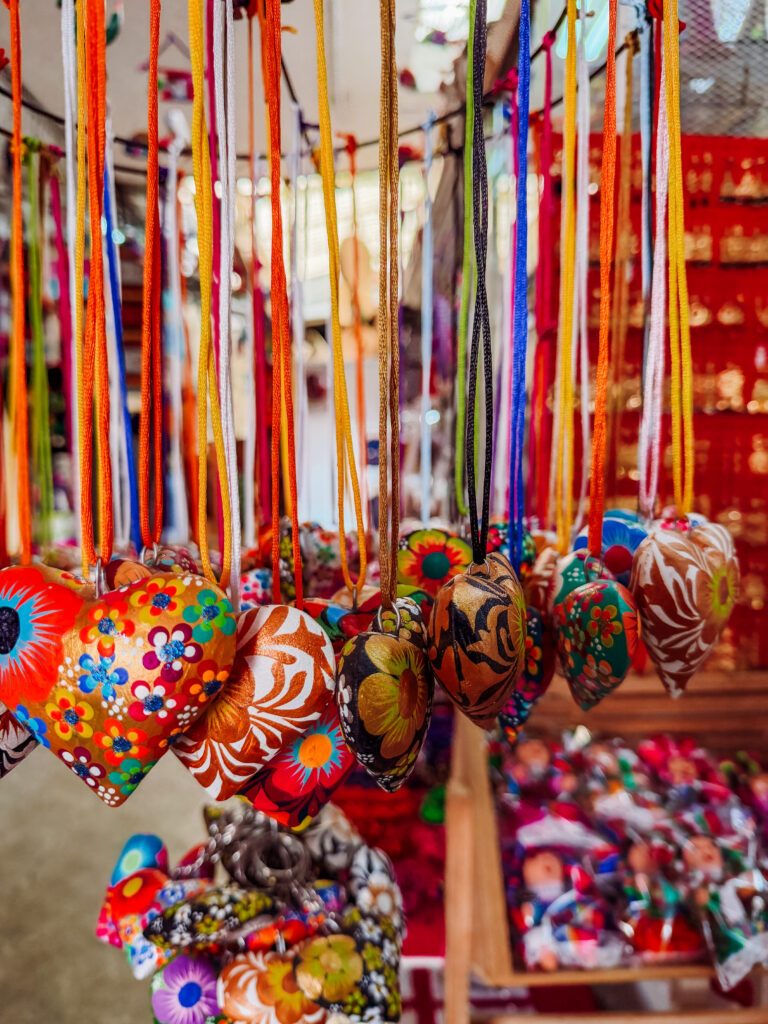 colourful souvenirs in mexico city market