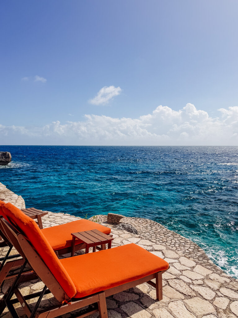 soaking up the views at the lodge restaurant, at tensing pen resort in negril