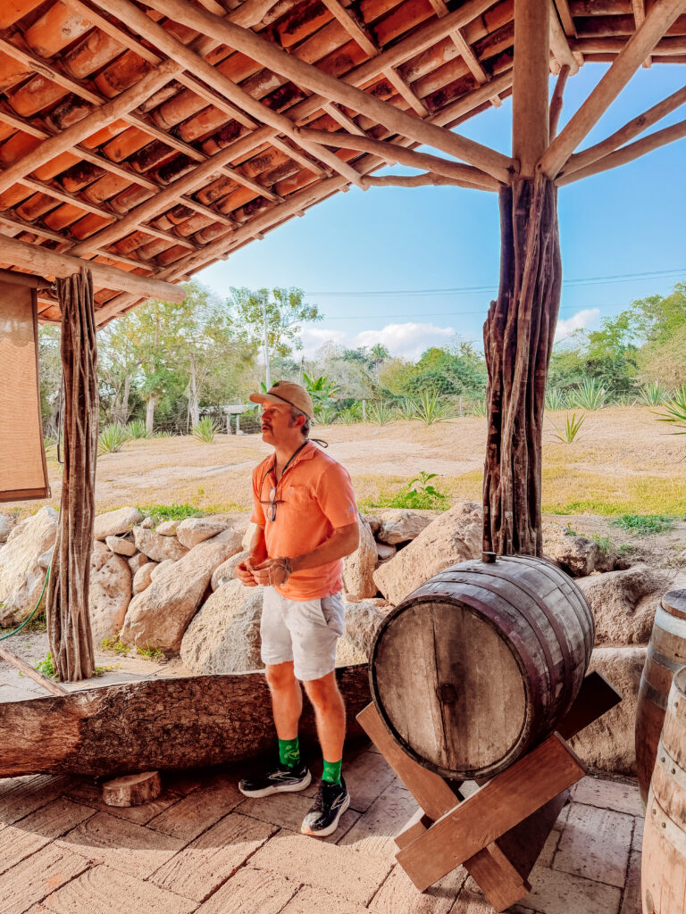 learning about tequila and raicilla production on an agave farm near sayulita