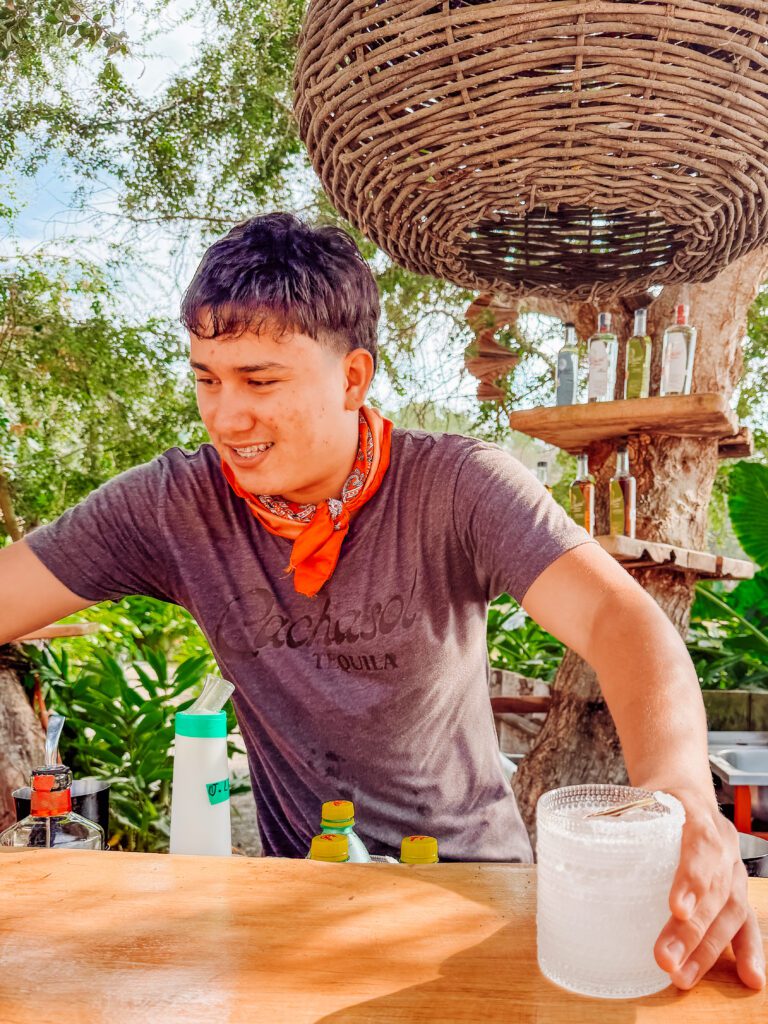 our first drinks at tequila tasting on an agave farm near sayulita