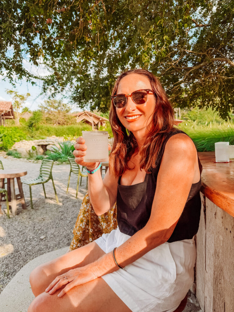 kelly at the best tequila tasting in sayulita, mexico
