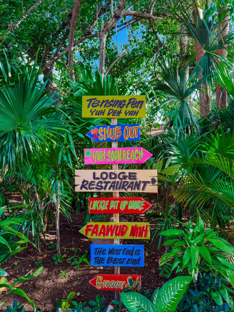 cute signs as you enter tensing pen resort negril