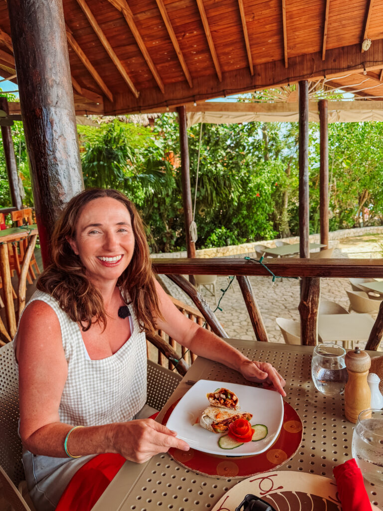 delicious gluten free meal at the lodge restaurant, at tensing pen resort in negril