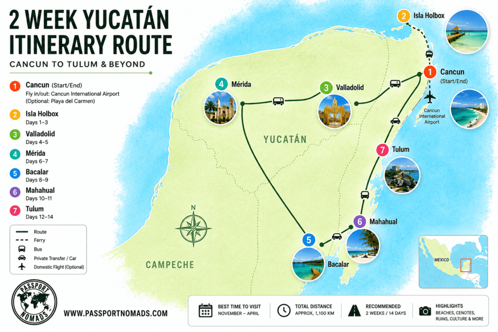 yucatan mexico itinerary map guide