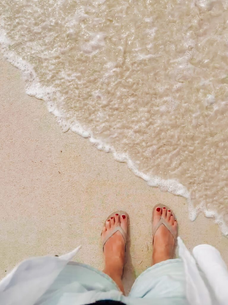 walking along the beach in antigua