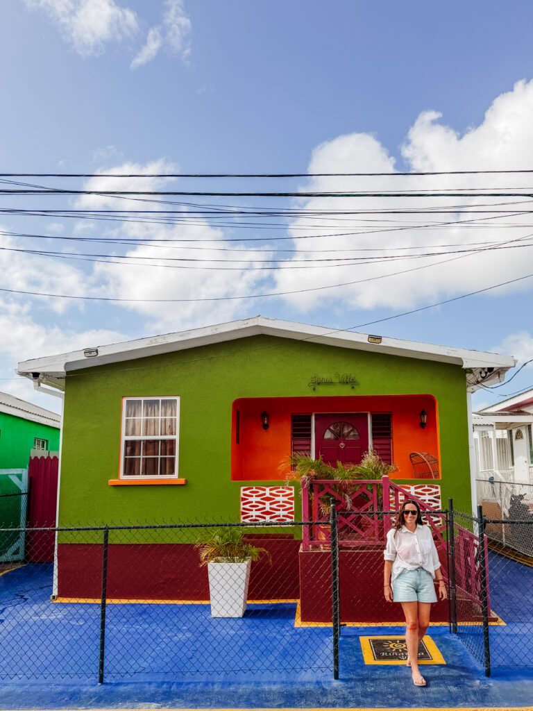 kelly at rhiannas childhood home in barbados