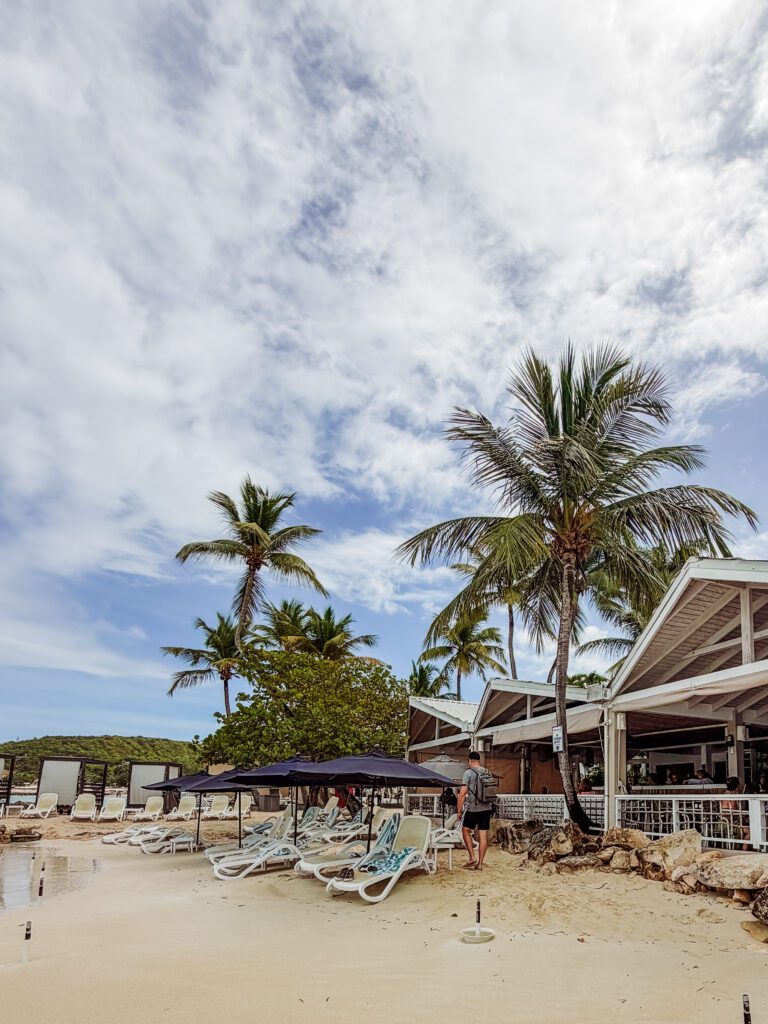 the beach restaurants in dickensons beach are great in antigua