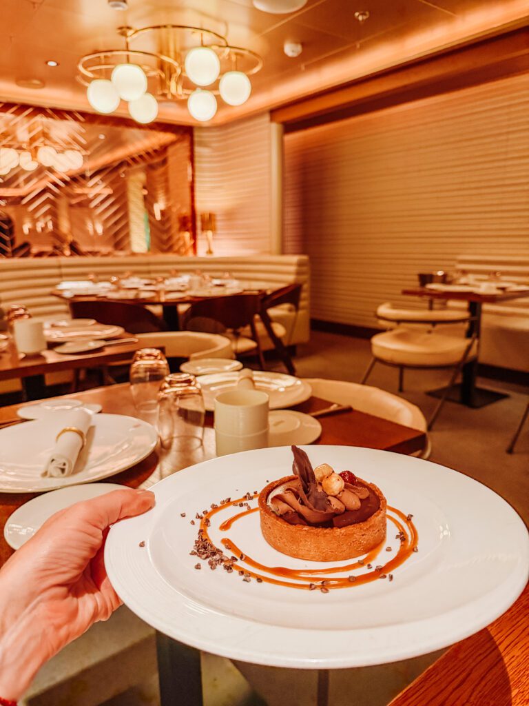 mikes dessert on the wake restaurant in virgin voyages