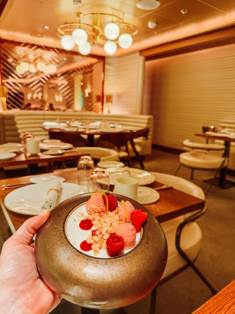 gluten free pana cotta dessert at the wake virgin voyages