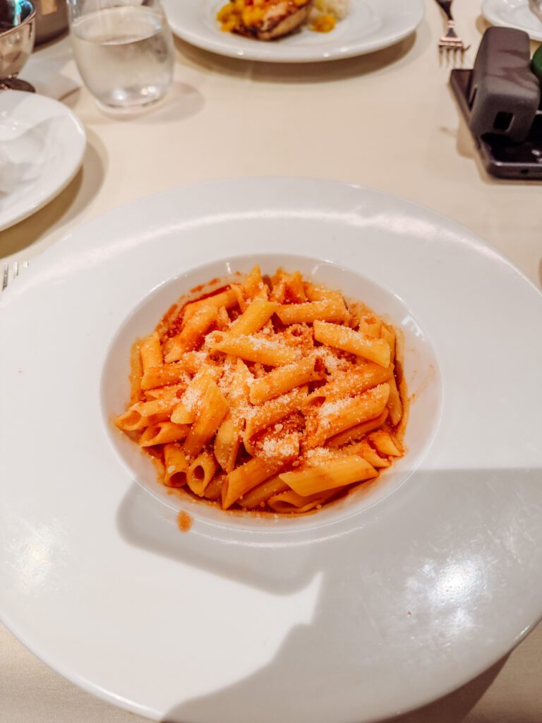 gluten free pasta in msc dining room cruise