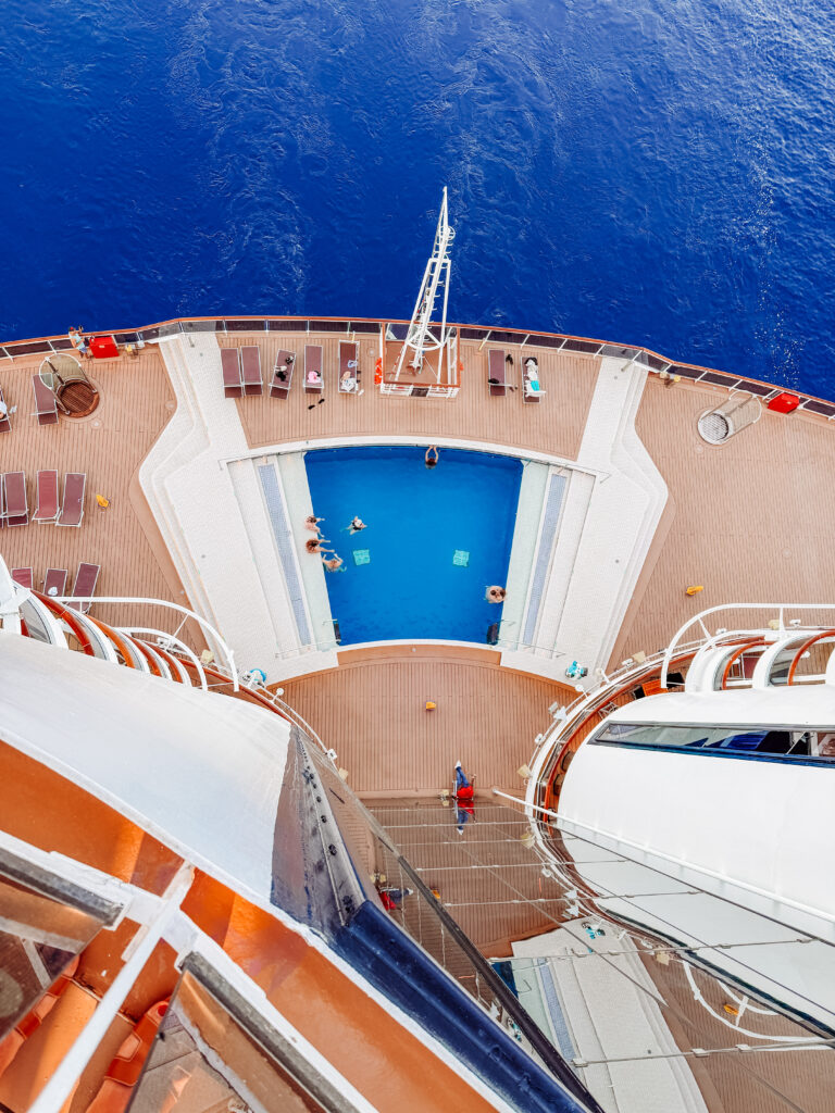 pool deck from glass elevator msc cruise seaside