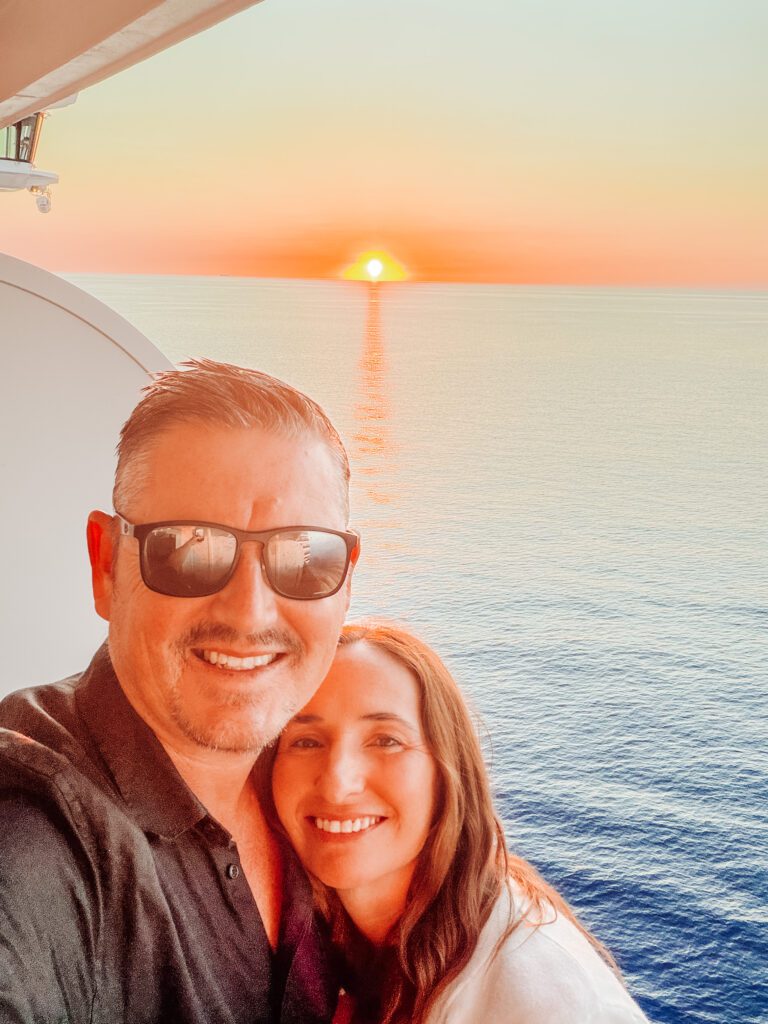 passport nomads on our balcony while on msc cruise