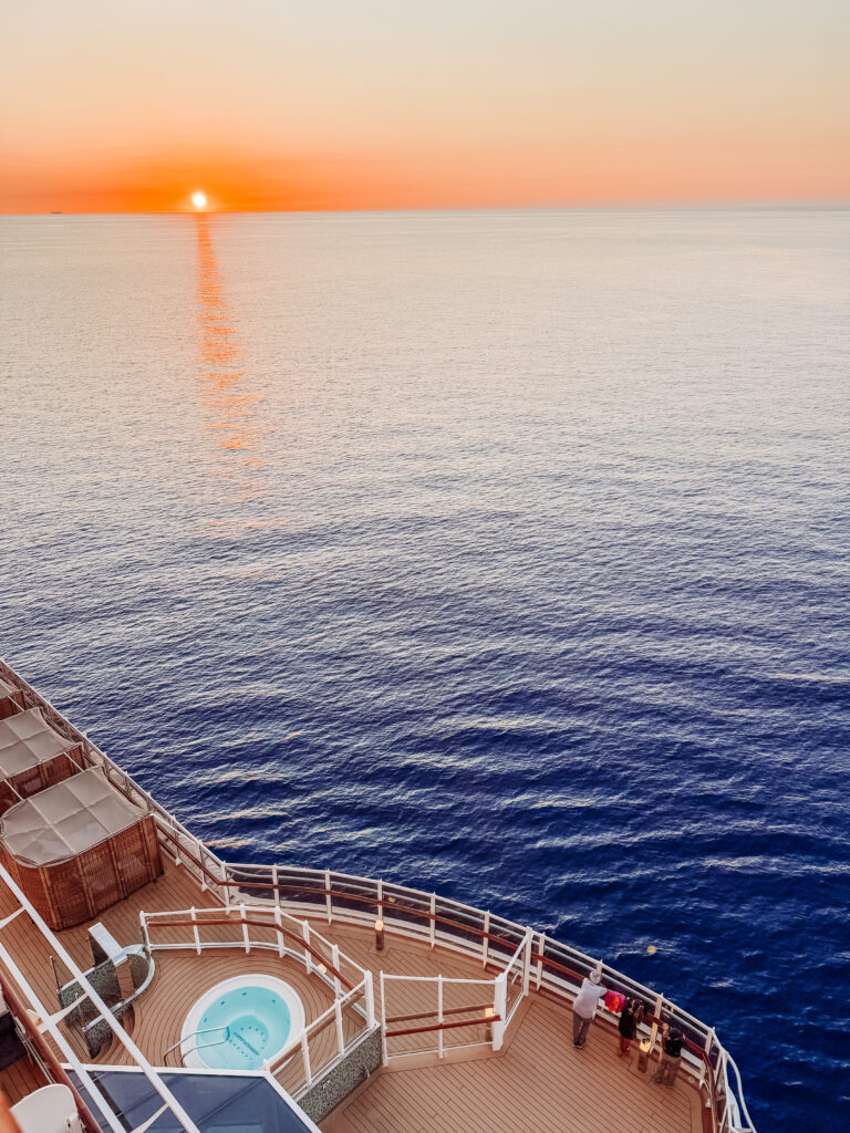 sunset and msc cruise views