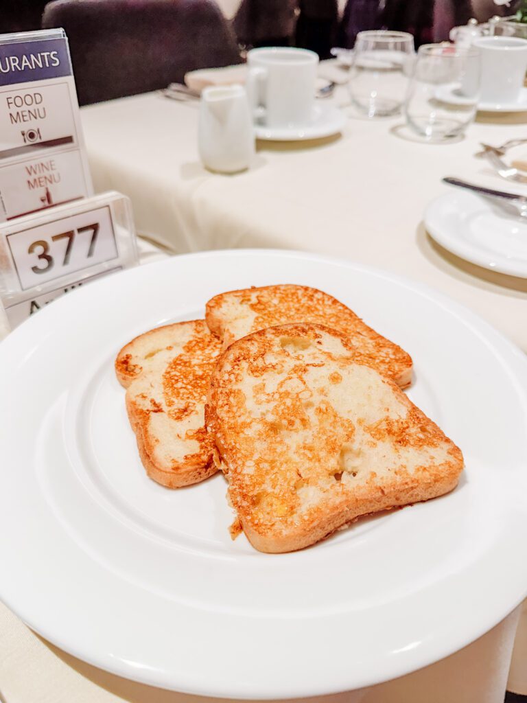 gluten free french toast in dining room