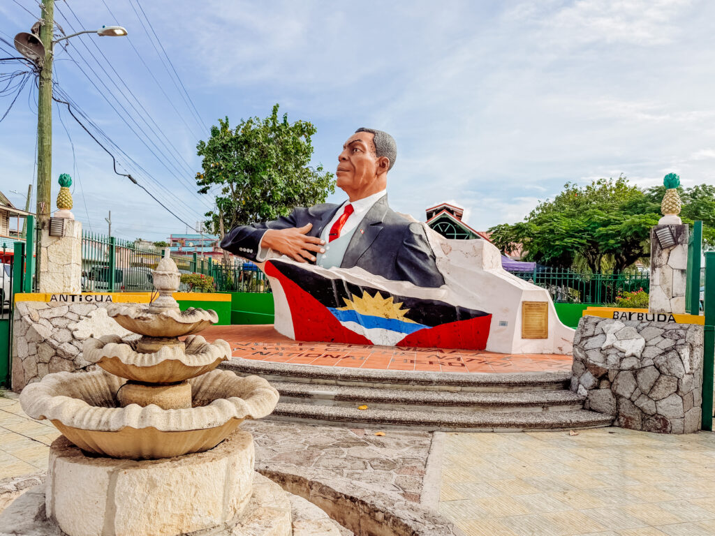 vc bird monument in antigua