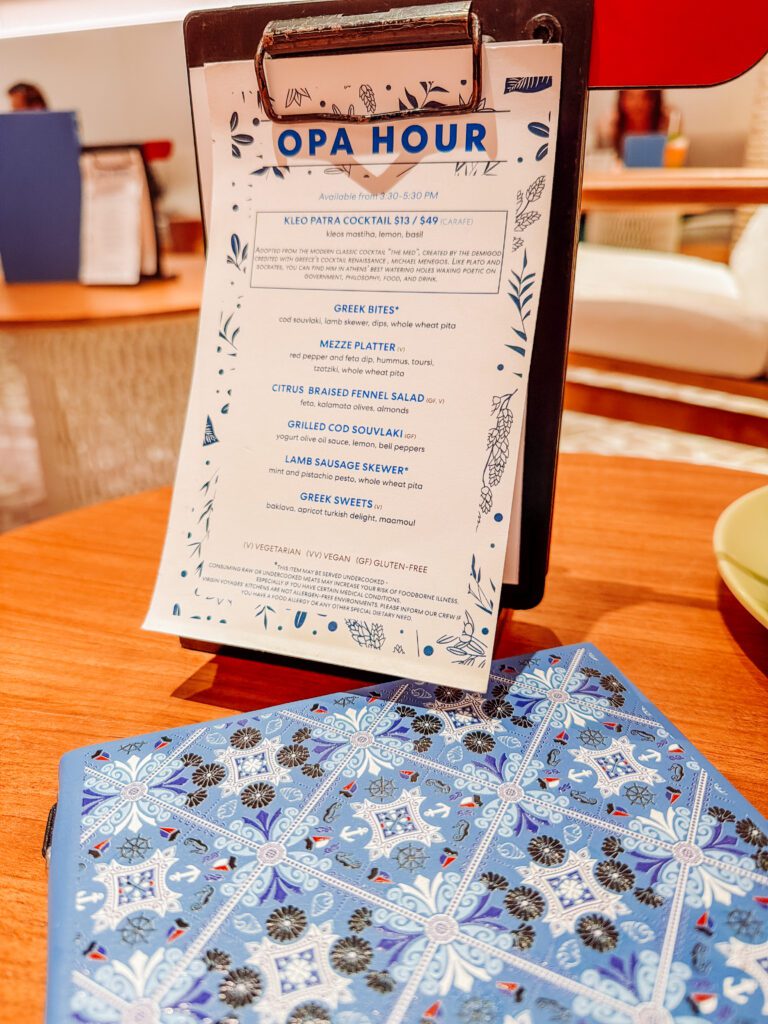 opa hour virgin voyages menu