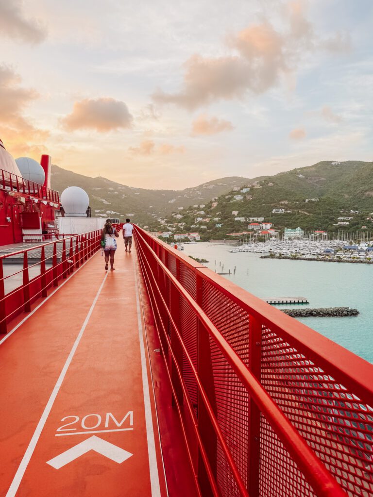 sunset on the walking track virgin voyages