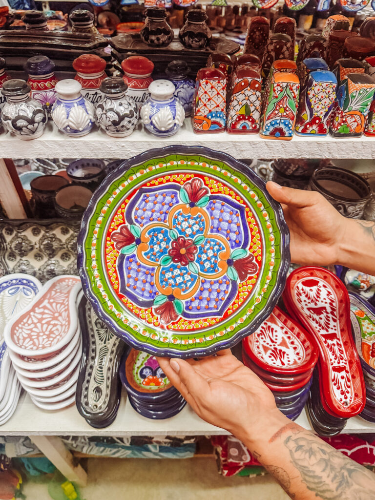 pottery for sale in market sayulita mexico