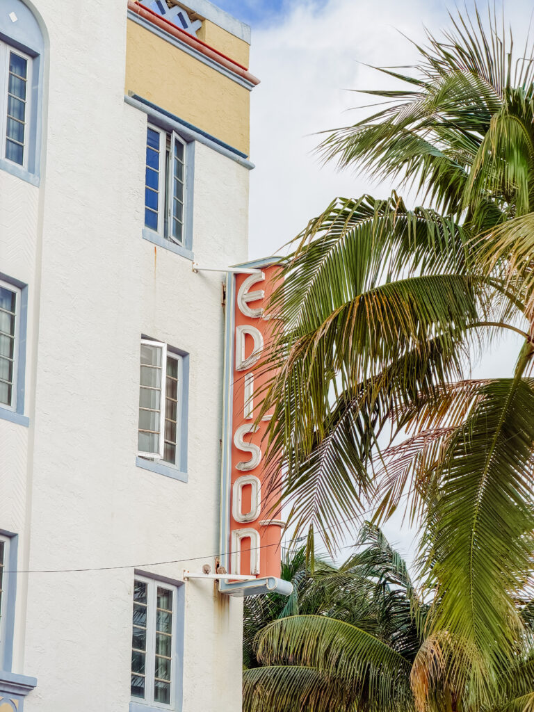 iconic colourful art deco buildings in south beach miami