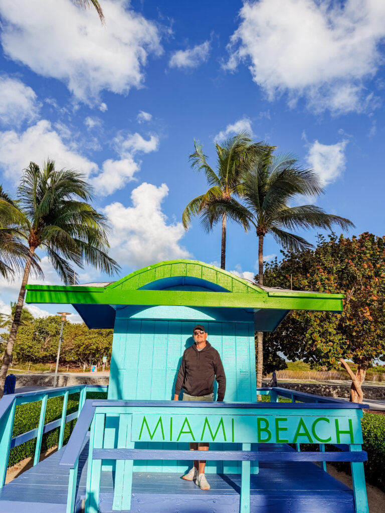 mike at the lifeguard tower in south beach miami