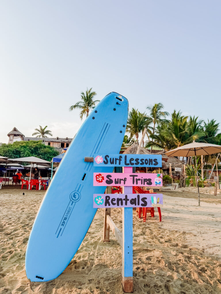 learning to surf in sayulita