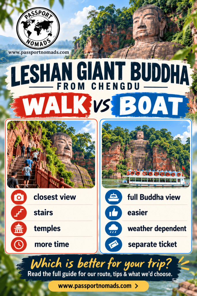 would the walking route or boat be best for leshan giant buddha