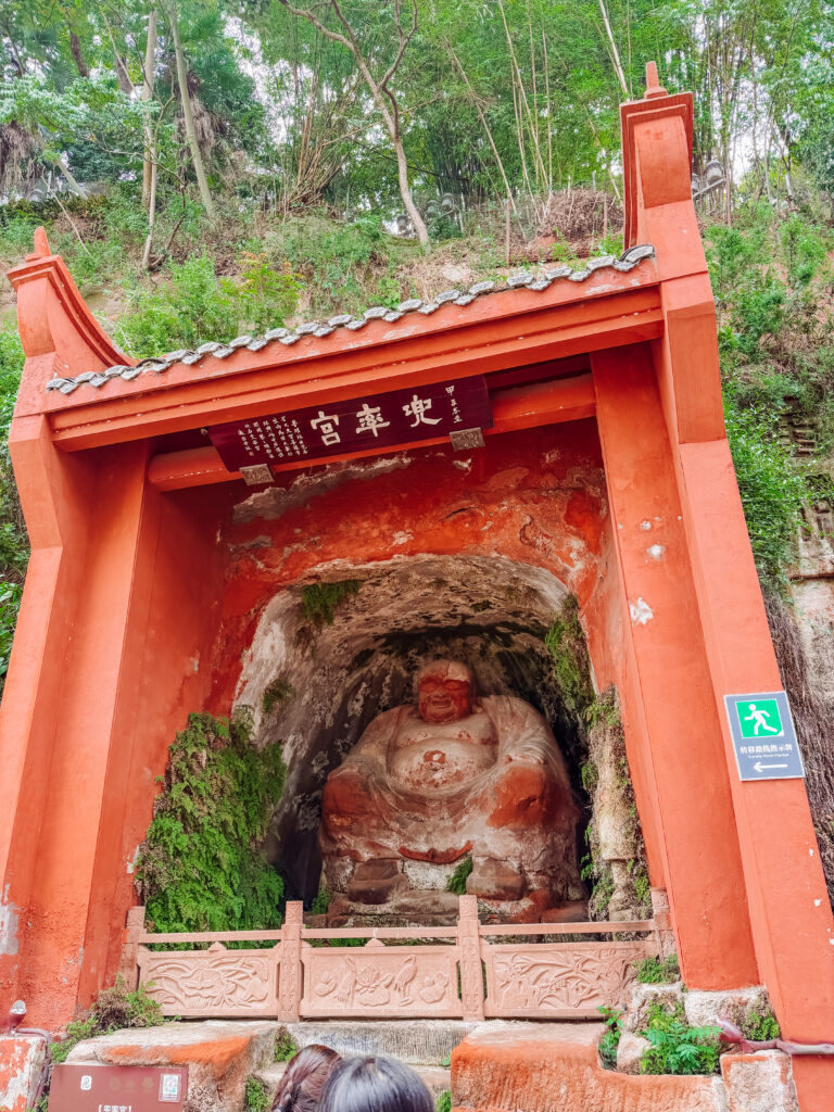 statues along the first path to the head