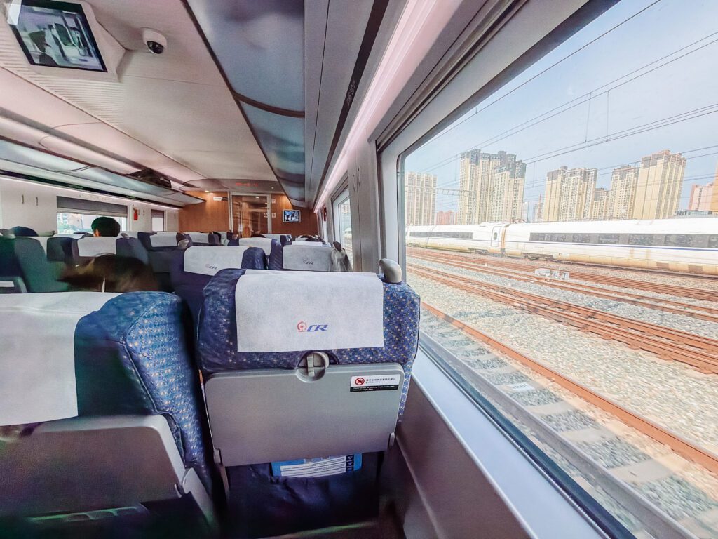 on the train to leshan from chengdu
