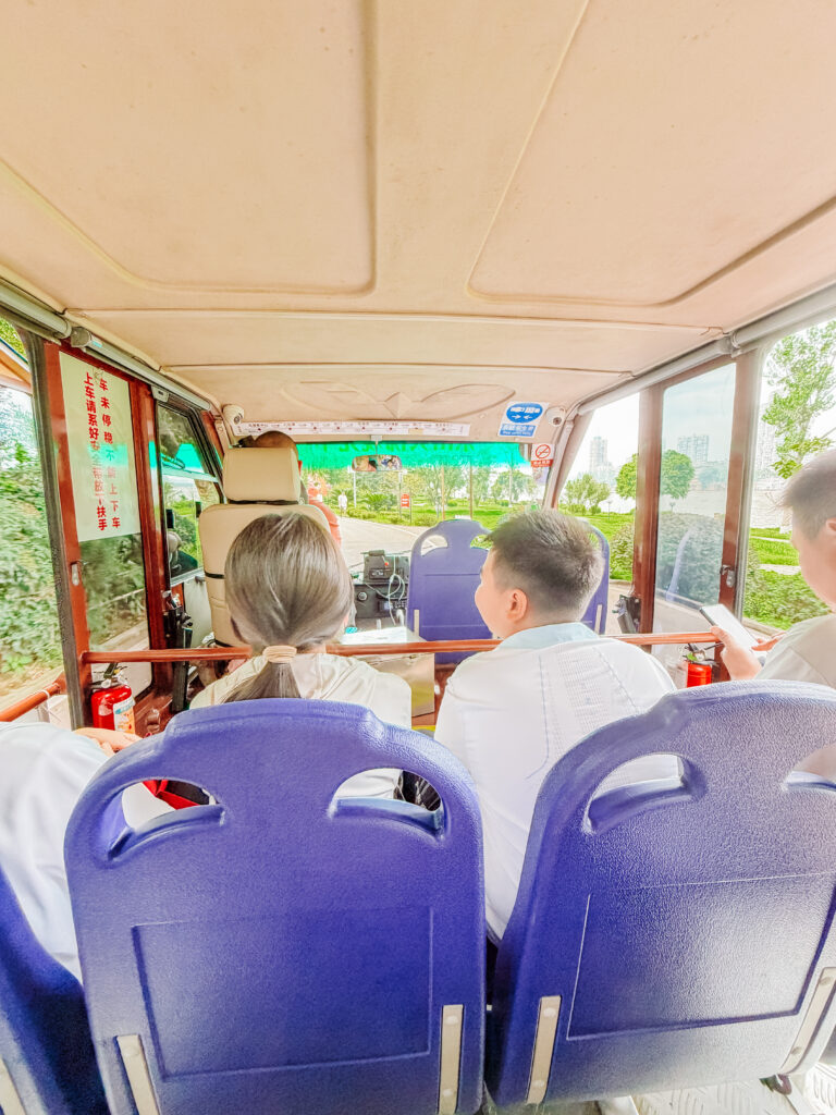 on the leshan sightseeing shuttle