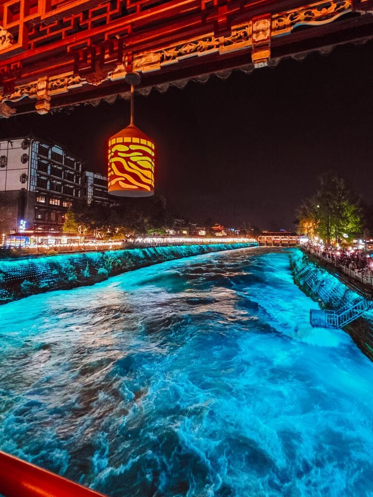 river view at night