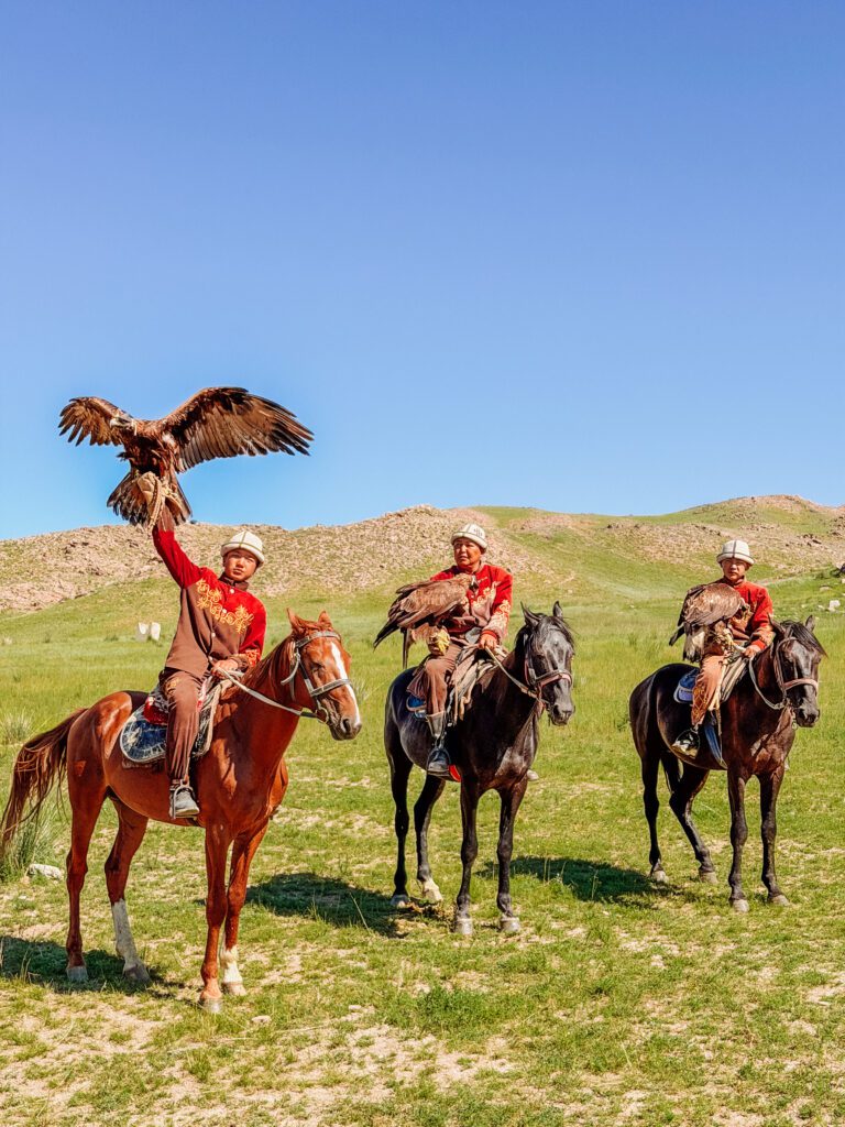 family of eagle hunters in kyrgyzstan