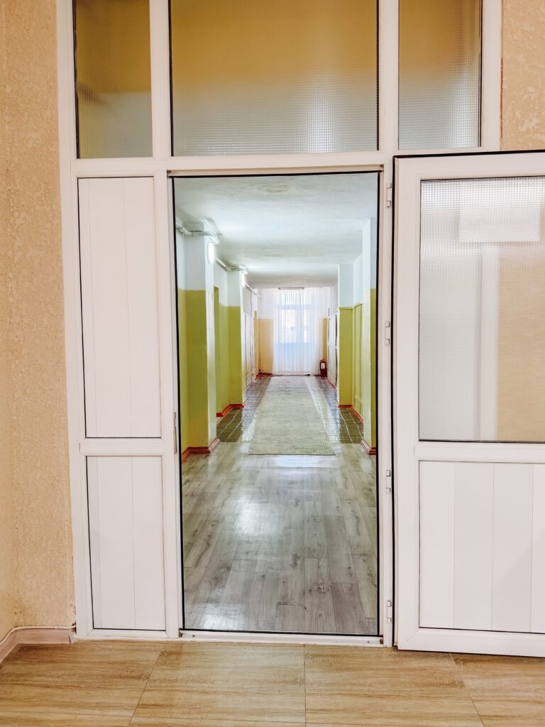the entry to rooms at tamga sanatorium kyrgyzstan