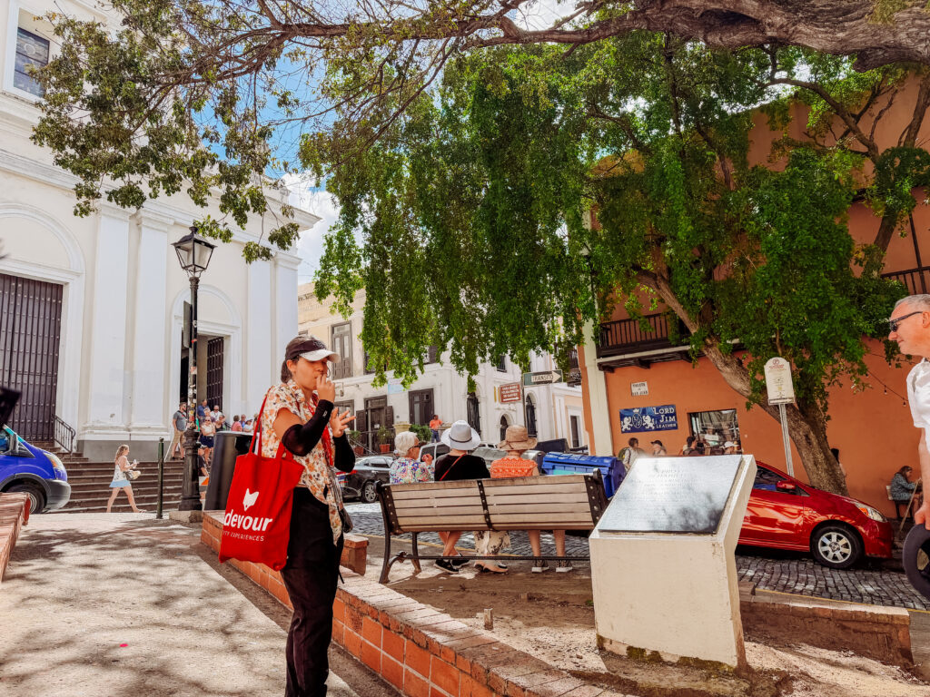 our guide on our food tour in old san juan