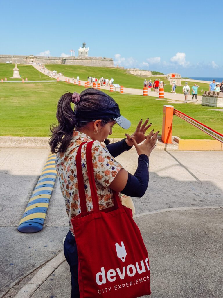our guide showing us around old san juan