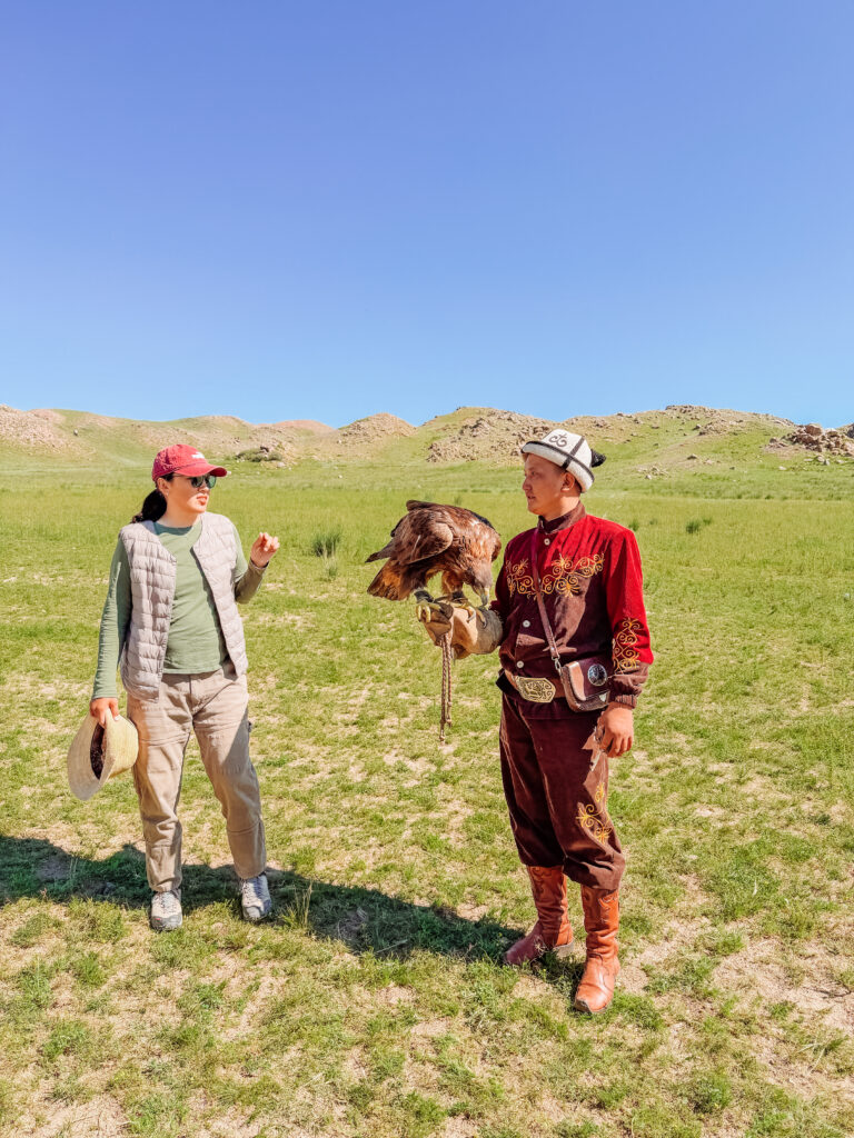 our guide translating the eagle hunter